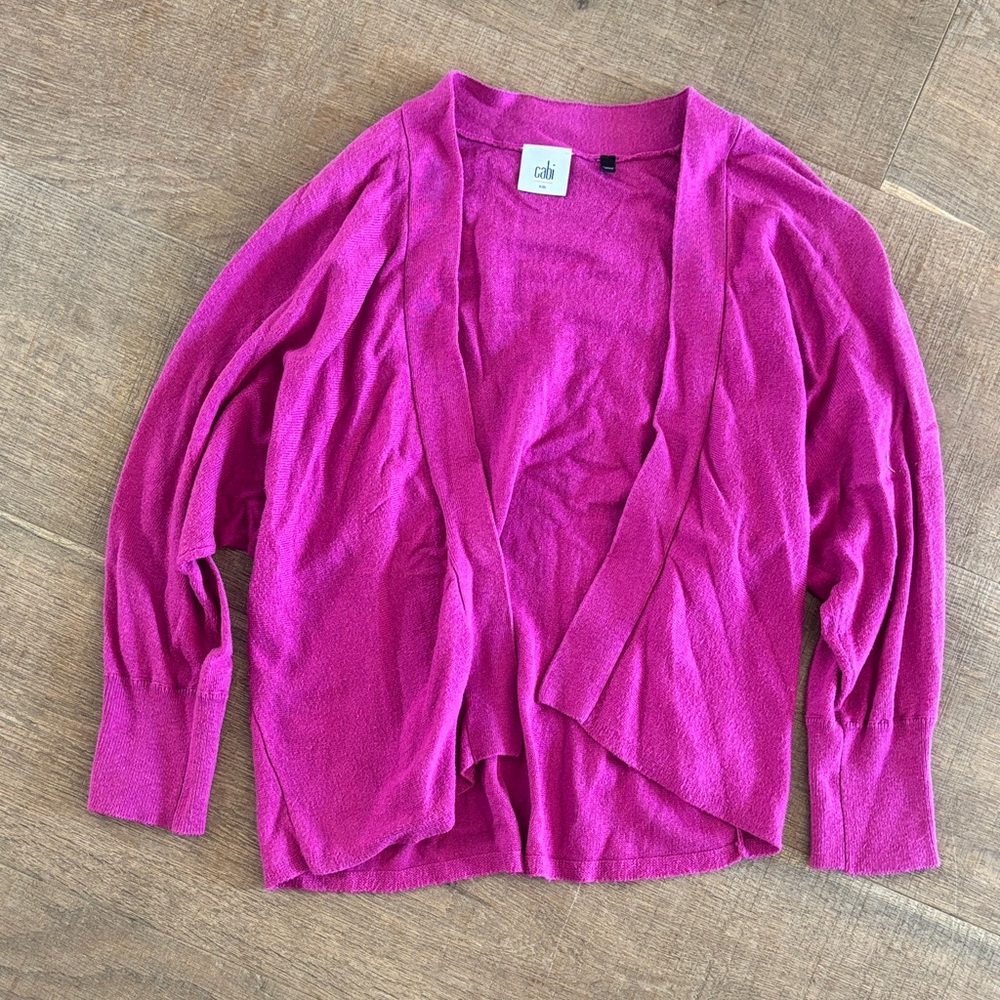 CAbi Magenta Open Front Cardigan